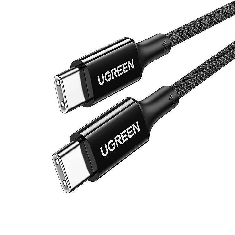 Ugreen 15277 UGREEN Cáp sạc nhanh USB-C sang USB-C silicon màu đen 2m cao cấp