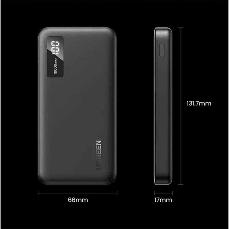 UGREEN 25742 Sạc Nhanh Hai Chiều Pin Dự Phòng 10000mAh  Màu Đen chính hãng