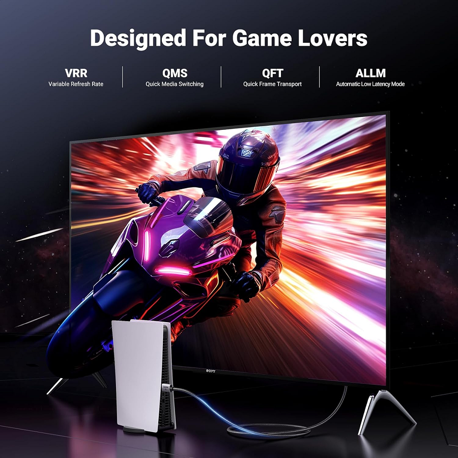 Ugreen 25911 Cáp HDMI 2.1 8K 48Gbps 10FT, 4K@240Hz 120Hz 10K 8K@60Hz, HDCP 2.2&2.3, eARC HDR