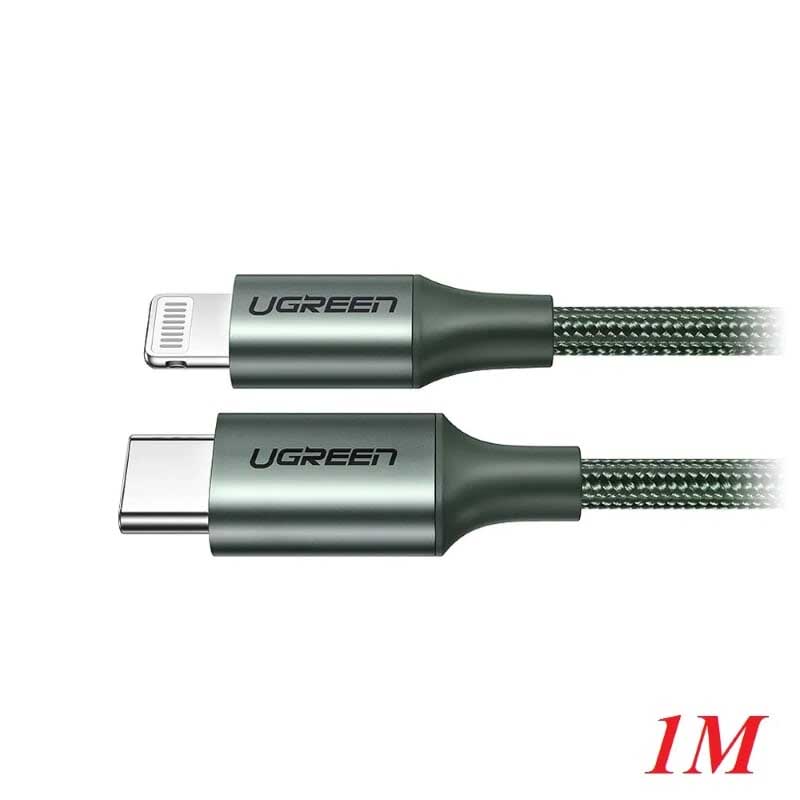 Ugreen 80564 Cáp UGREEN USB-C to Lightning Vỏ nhôm bện 1m (Xanh đậm)