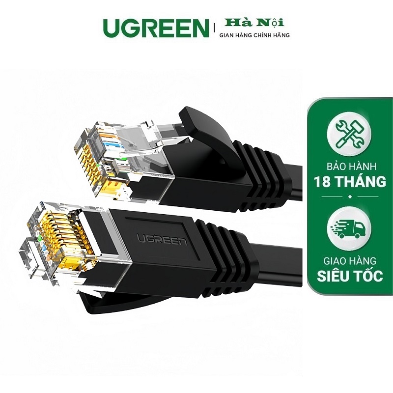 Ugreen 50180 cáp mạng dẹt đúc sẵn Cat6 dài 15M cao cấp chính hãng