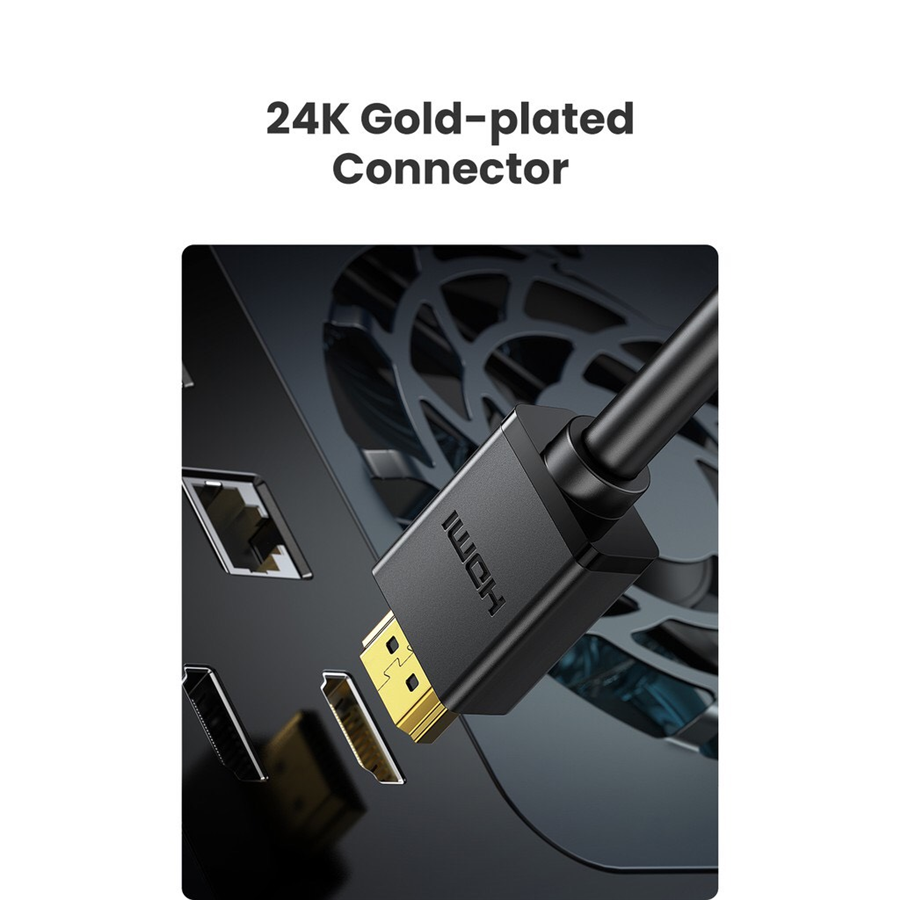 Ugreen 30115 Cáp HDMI UGREEN 0.5m (Đen) chính hãng hỗ trợ độ phân giải 40K/60Hz