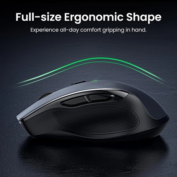 UGREEN 15063 Chuột Không Dây Ergonomic 2.4G màu đen cao cấp