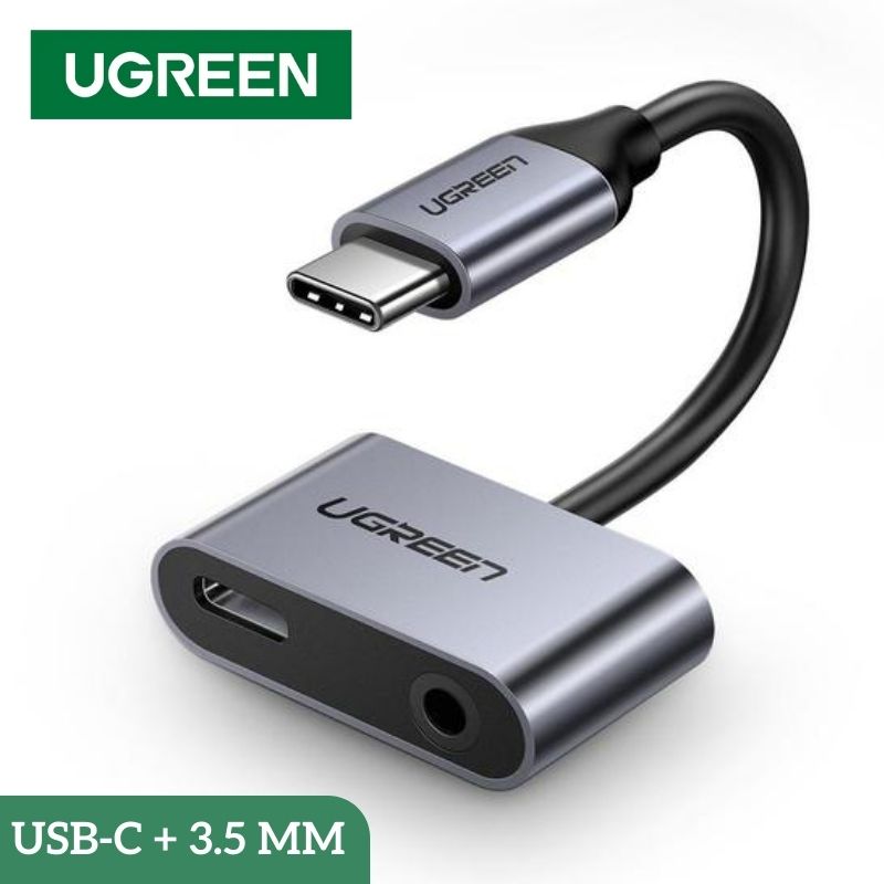 UGREEN 50596 Cáp chuyển đổi USB type-C to 3,5mm hỗ trợ cổng sạc USB-C chính hãng