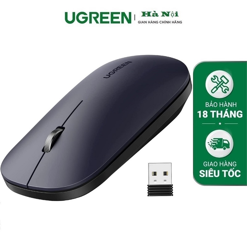 UGREEN 90675 Chuột không dây di động màu đen cao cấp