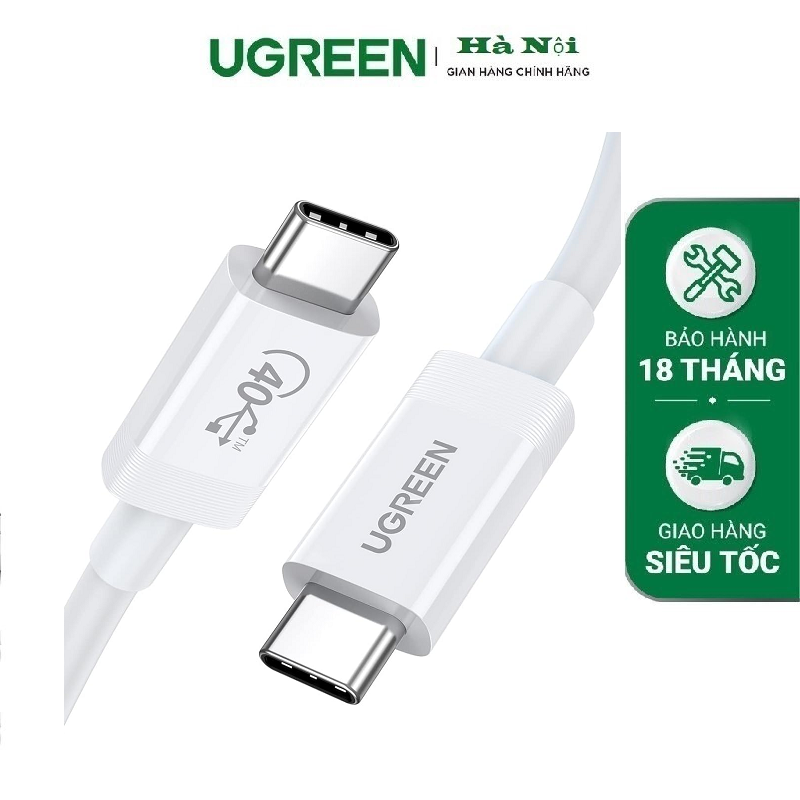 UGREEN 40113 Cáp sạc USB4 0.8m 40Gbps chính hãng