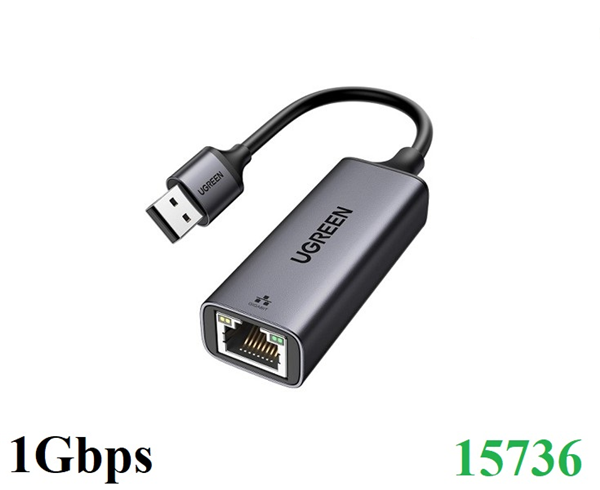 Ugreen 15736  Cáp chuyển USB 3.0 to Lan 1000 Mbps cao cấp