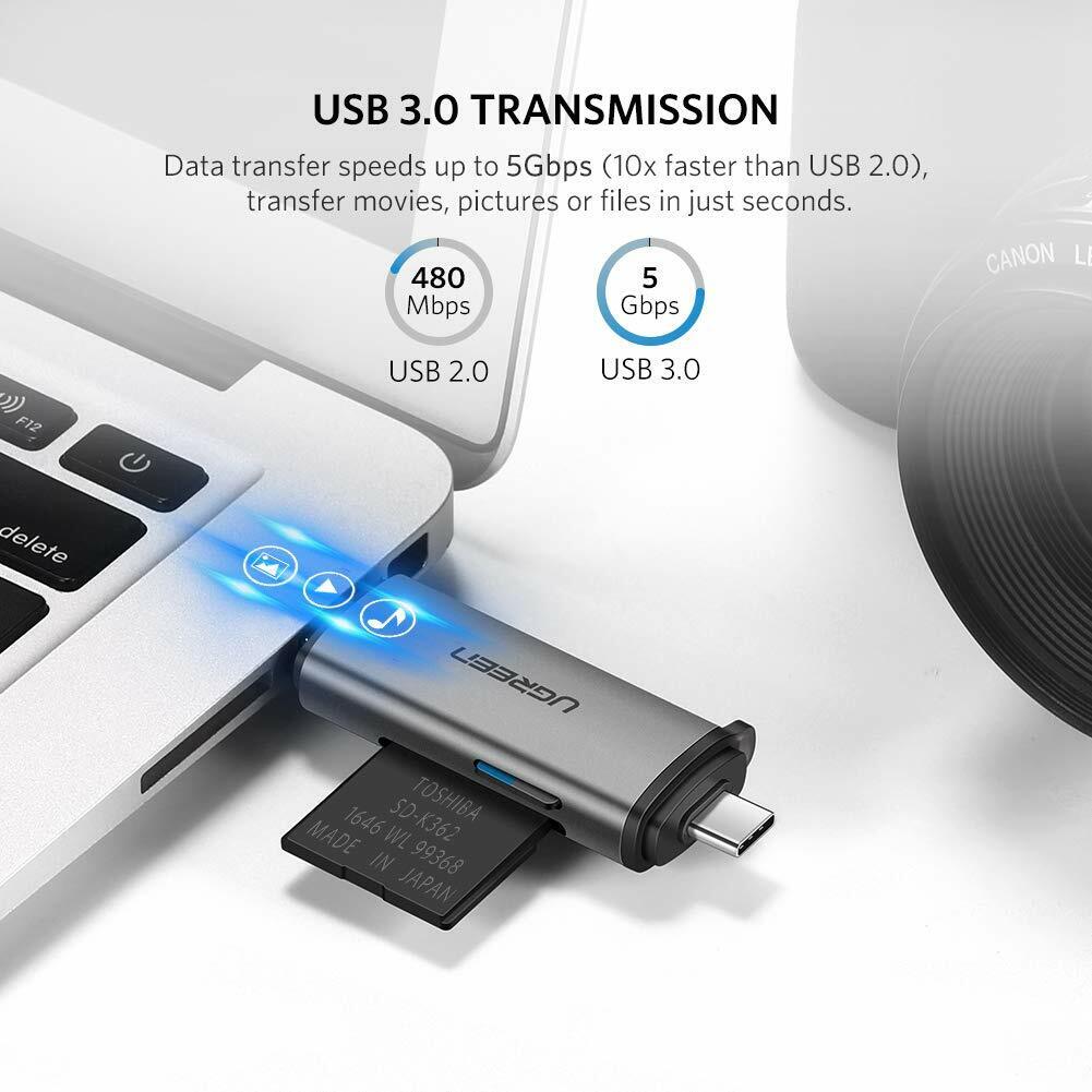 Ugreen 20119 - Đầu chuyển USB A 3.0 2 Đầu Âm Chính Hãng Cao Cấp