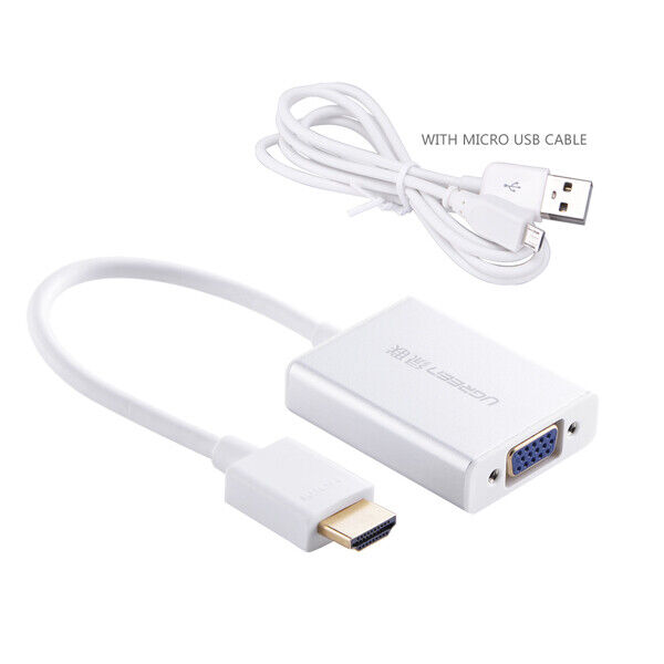 Ugreen 40253 Dây, Cáp chuyển đổi HDMI to VGA ( không Audio) Cao Cấp Chính Hãng