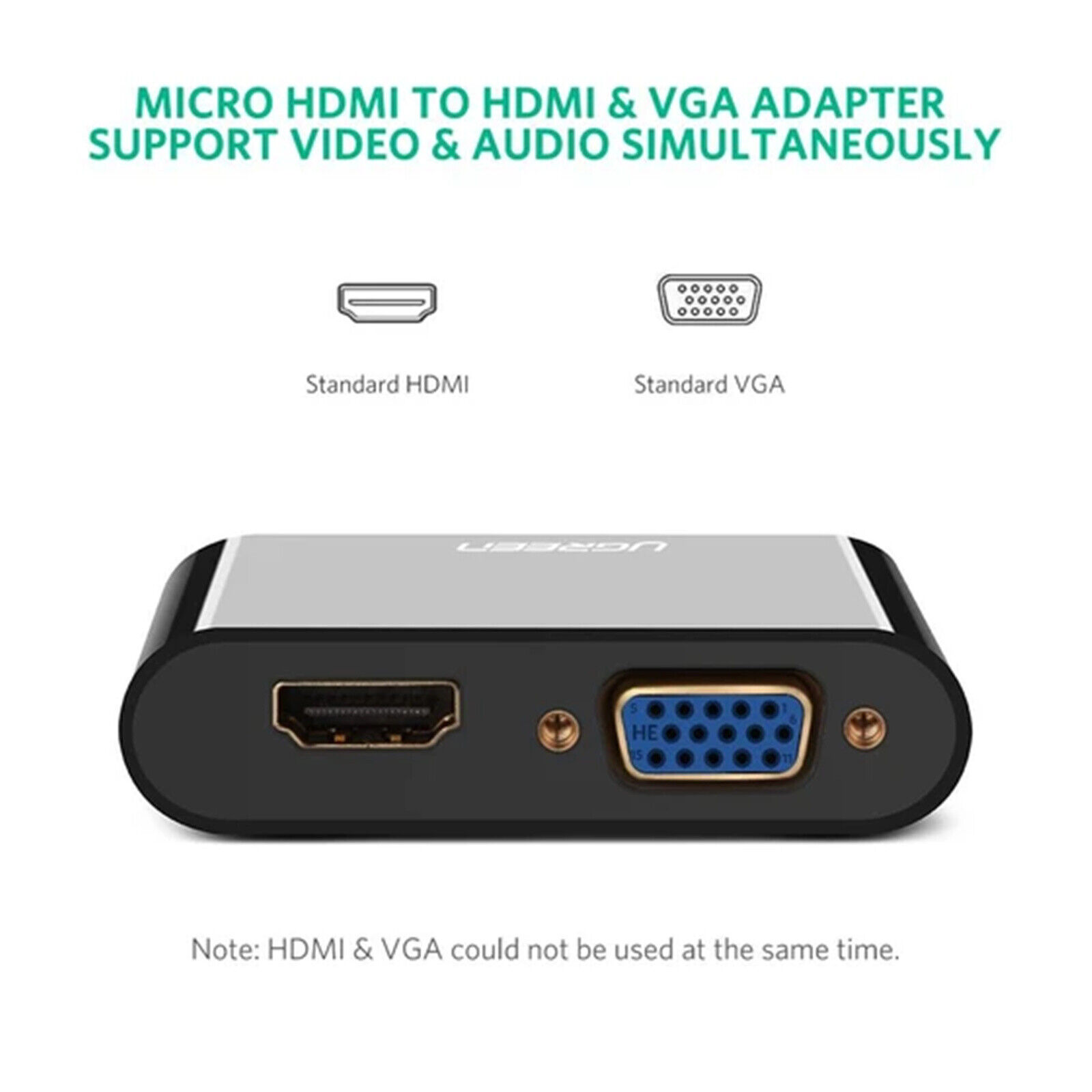 Ugreen 40253 Dây, Cáp chuyển đổi HDMI to VGA ( không Audio) Cao Cấp Chính Hãng