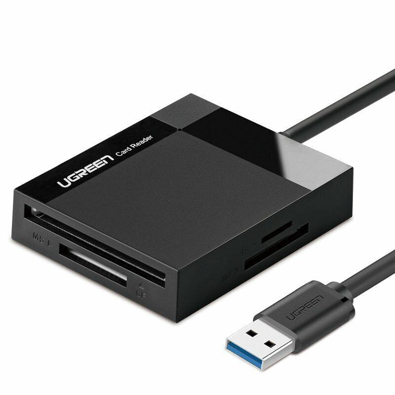 Ugreen 90512, Đầu đọc thẻ USB 3.0 dài 0.5M hỗ trợ SD/TF/MS/CF Cao cấp