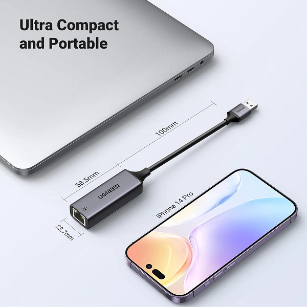 Ugreen 15736  Cáp chuyển USB 3.0 to Lan 1000 Mbps cao cấp