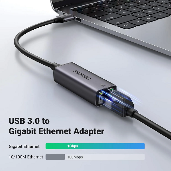 Ugreen 15736  Cáp chuyển USB 3.0 to Lan 1000 Mbps cao cấp