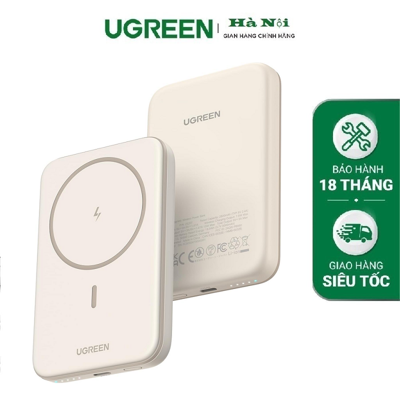 Ugreen 25207 Pin sạc dự phòng 5000mAh Magnetic Wireless Power Bank cao cấp