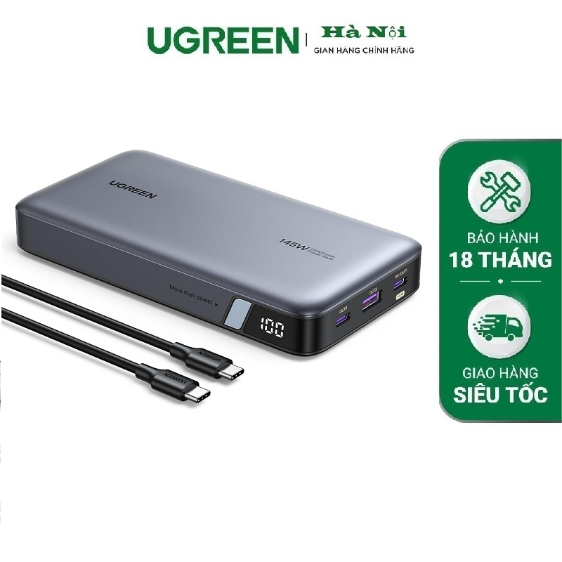 UGREEN 90597A Sạc Nhanh Hai Chiều Pin Dự Phòng 25000mAh 145W  cao cấp