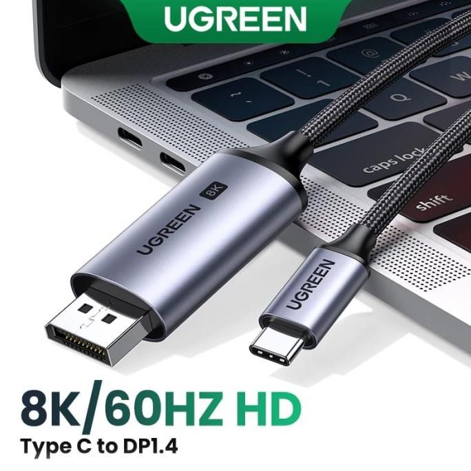 25839 Dây, cáp chuyển USB typeC sang DP hỗ trợ 8K màu xám dài 3m Ugreen