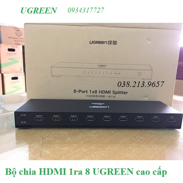 Bộ chia 1 ra 8 cổng HDMI 1.4 Chính hãng Ugreen 40203 hỗ trợ 4Kx2K@30Hz Chính Hãng