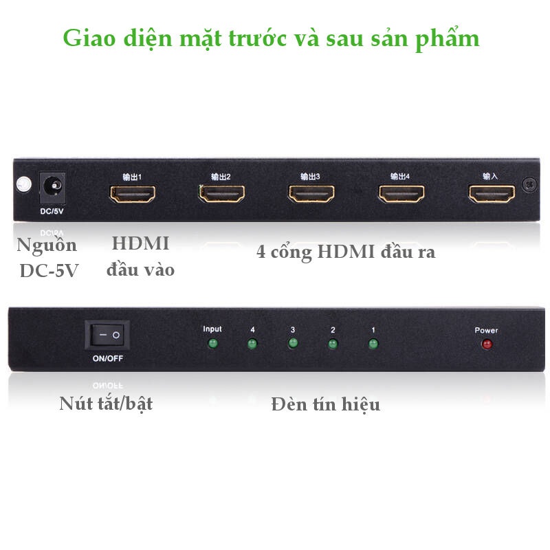 Bộ chia cổng HDMI 1 ra 4 Hỗ trợ full HD, 4K*2K@30Hz Chính hãng Ugreen 40202 Cao cấp