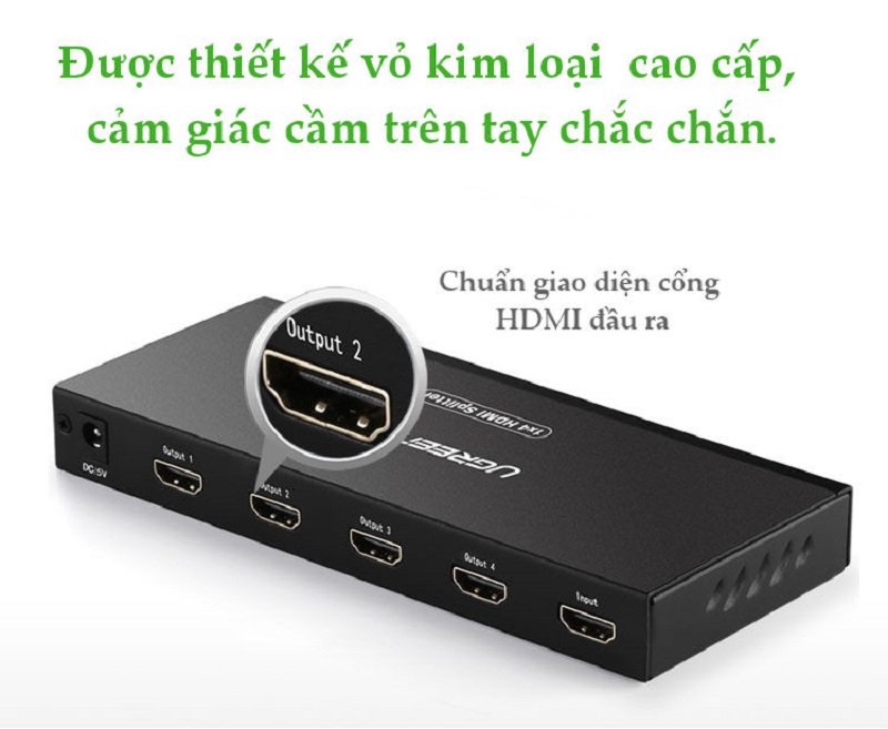 Bộ chia cổng HDMI 1 ra 4 Hỗ trợ full HD, 4K*2K@30Hz Chính hãng Ugreen 40202 Cao cấp