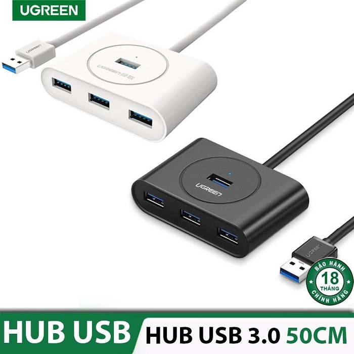 Bộ chia USB 3.0 4 cổng Ugreen dài 0,5m 20282 cao cấp