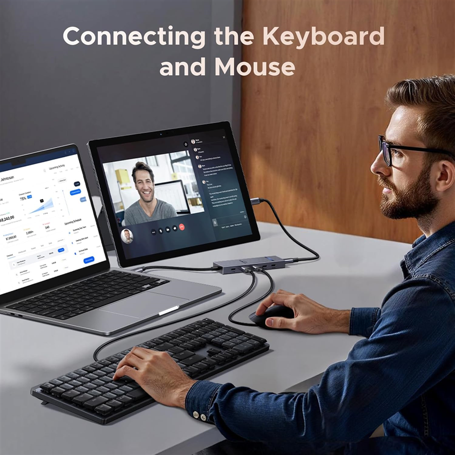 Bộ chia USB-C UGREEN 75775 Revodok 4K@60Hz,10Gbps, 2 cổng USB-A 3.2 + 2 cổng USB-C 3.2, 100W PD