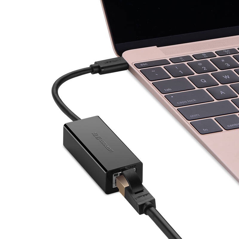 Bộ chuyển đổi USB Type C san LAN 10/100 Mbps Ethernet UGREEN 30287 (màu đen)