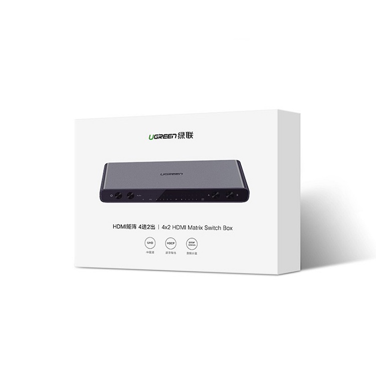Bộ gộp, chia tín hiệu HDMI 2.0 Matrix 4 vào 2 ra Ugreen 70435 cao cấp