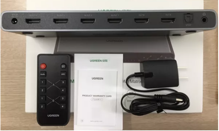 Bộ gộp, chia tín hiệu HDMI 2.0 Matrix 4 vào 2 ra Ugreen 70435 cao cấp