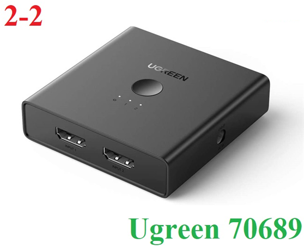 Bộ gộp tín hiệu HDMI 2.0 2 vào 2 ra hỗ trợ 4K@60hz Ugreen 70689 hàng chính hãng