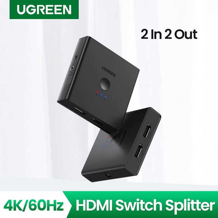 Bộ gộp tín hiệu HDMI 2.0 2 vào 2 ra hỗ trợ 4K@60hz Ugreen 70689 hàng chính hãng