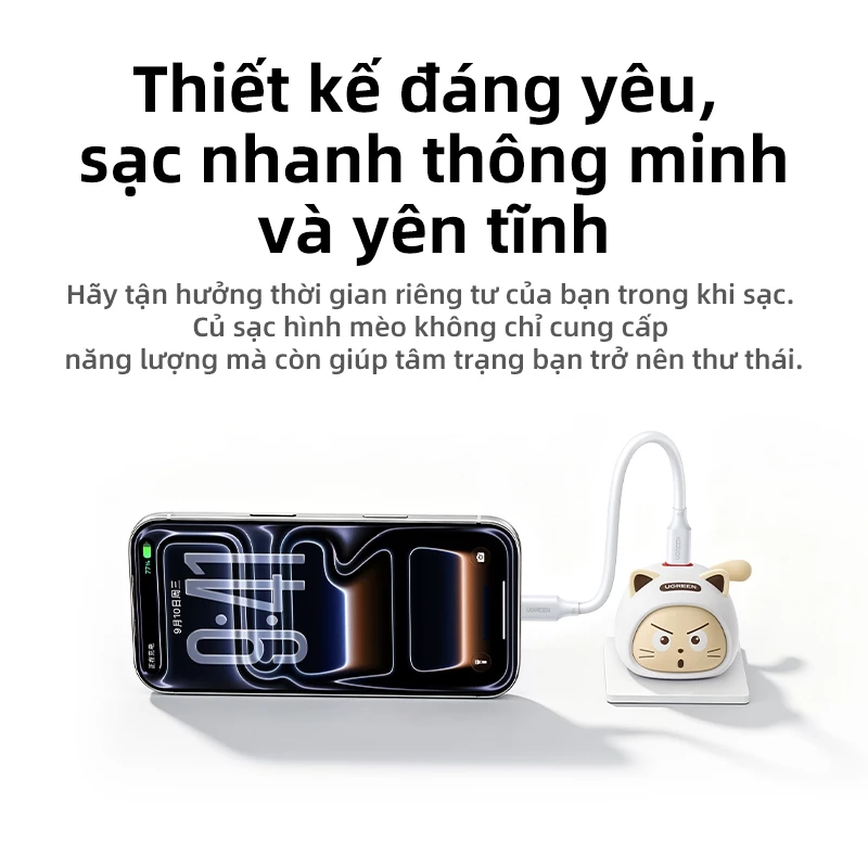 Bộ sạc UGREEN 45W Bộ sạc nhanh vui nhộn cho iPhone 17 16 15 Pro Max  Ugreen 45947/X640 cao cấp