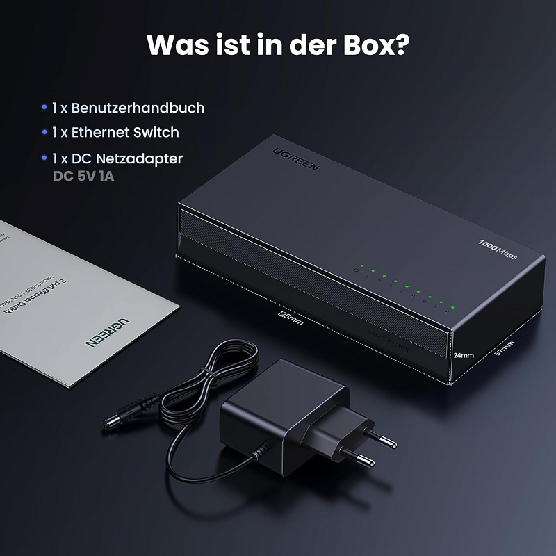 Bộ (Switch) chia mạng 8 cổng 10/100/1000Mbps Ugreen 35499EU cao cấp