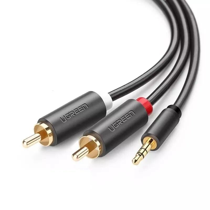 Cáp audio 3.5mm 1 ra 2 RCA (hoa sen) 2M Ugreen 10510 chính hãng