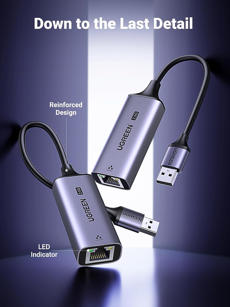 Cáp chuyển đổi USB-A 3.0 sang RJ45 100/1000  2.5 Ugreen 25051 cao cấp