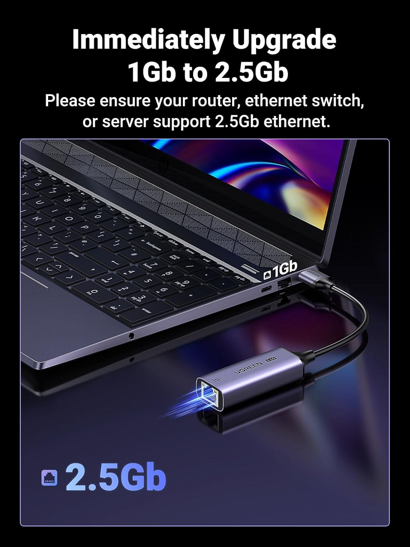 Cáp chuyển đổi USB-A 3.0 sang RJ45 100/1000  2.5 Ugreen 25051 cao cấp