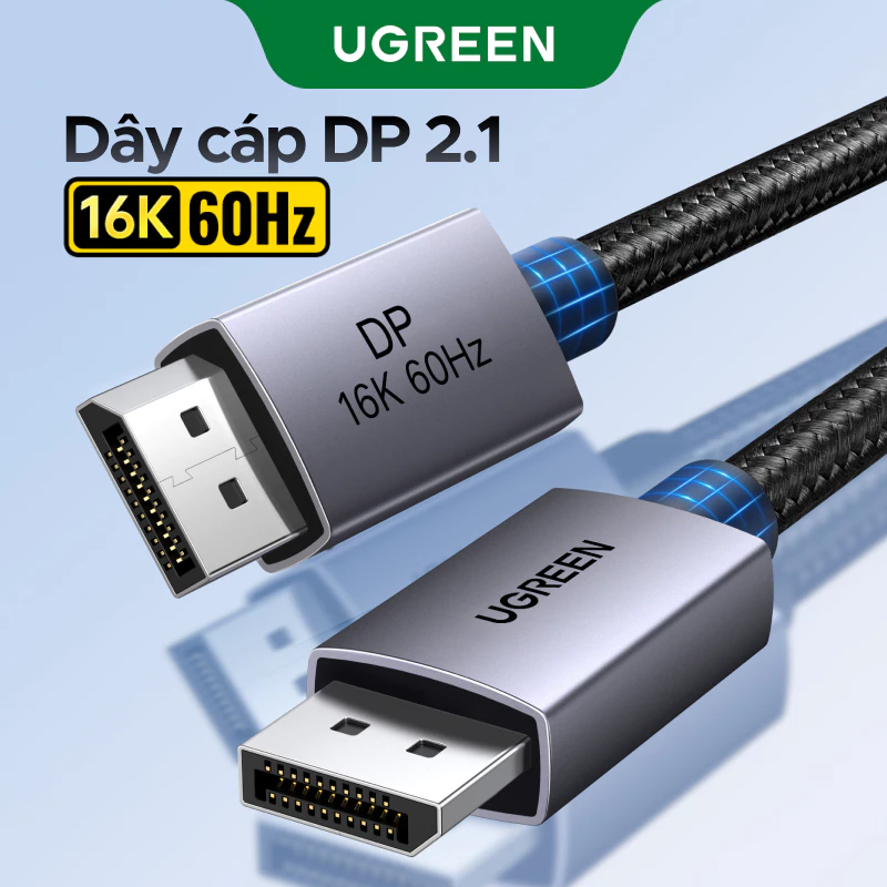 Cáp Displayport 2.1 dài 2M độ phân giải 16K@60Hz HDR Ugreen 55568 cao cấp