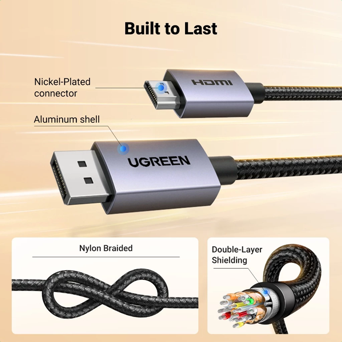 Cáp Displayport sang HDMI dài 3M hỗ trợ 4K30Hz Ugreen 35843 cao cấp