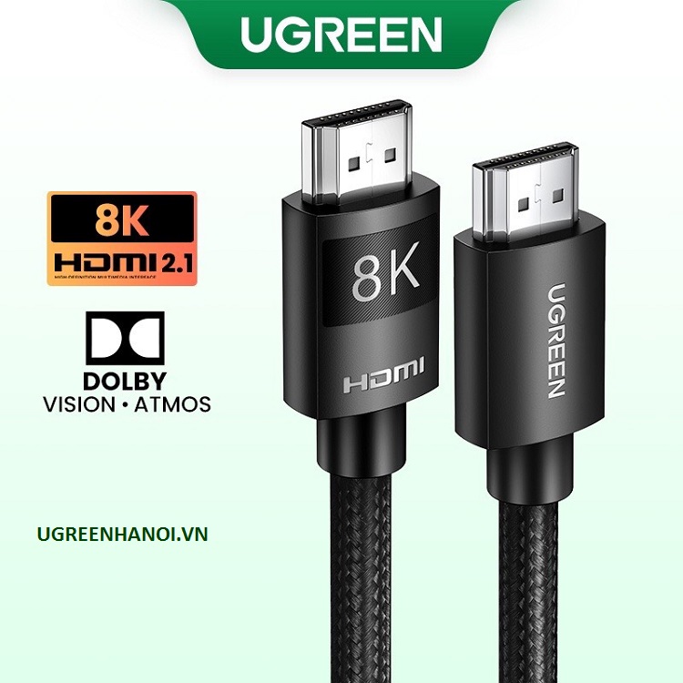 Cáp HDMI 2.1 dài 0,5M 8K@60Hz 48Gbps hỗ trợ HDR eARC Ugreen 40493 cao cấp