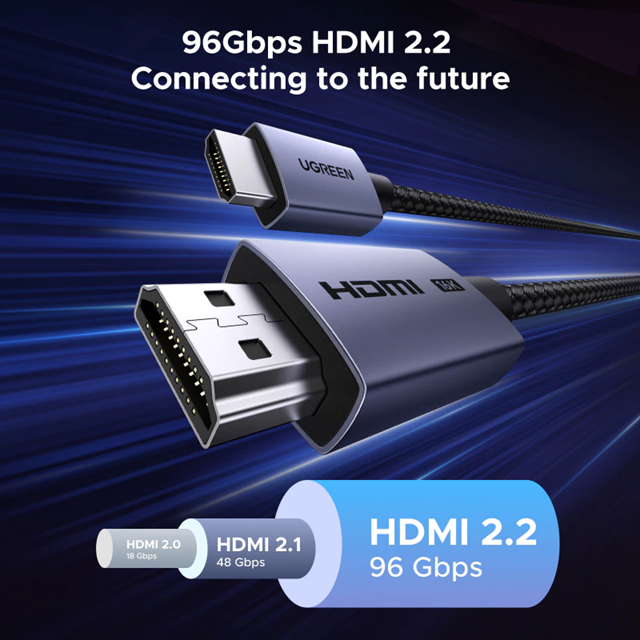Cáp HDMI 2.2 Ugreen HD186 65900 dài 2M 4K@480Hz 8K@240Hz cao cấp