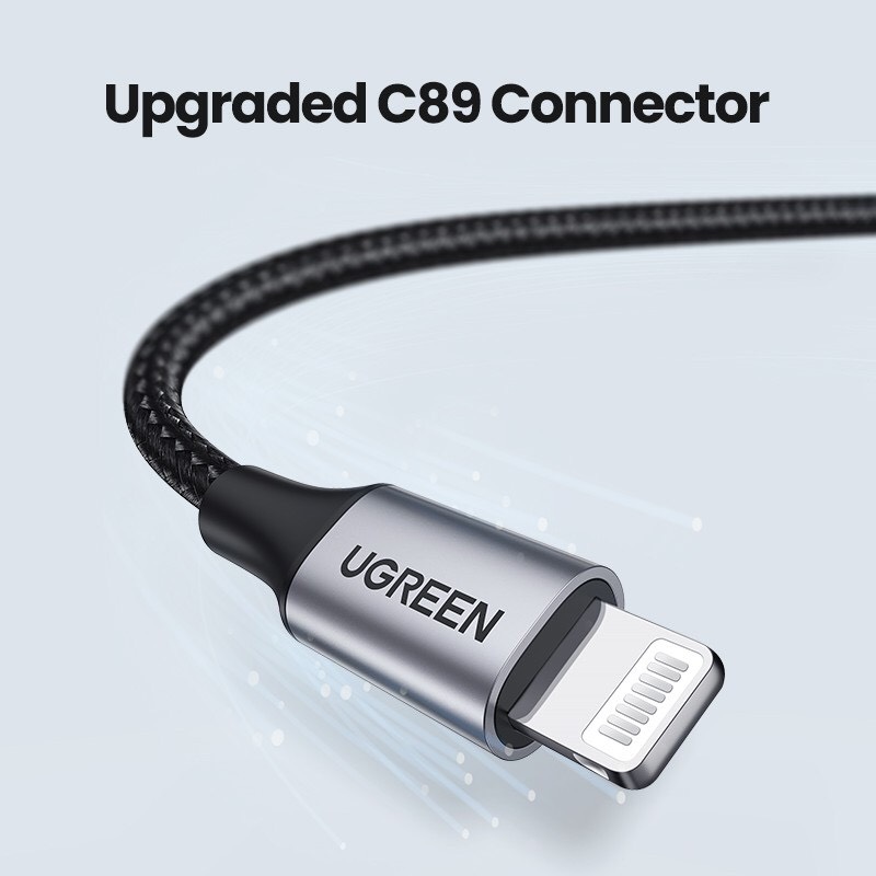 Cáp sạc nhanh MFi Lightning sang USB 2.4A dài 1,5m Ugreen 60157 chất lượng cao cấp