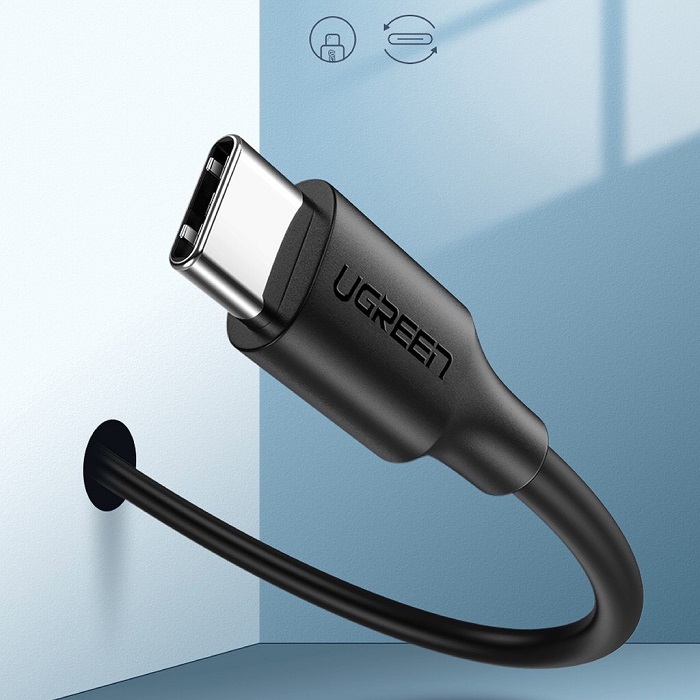 Cáp sạc nhanh UGREEN US287 USB 2.0 sang USB Type-C, điện áp 3A dài 1M  60116 cao cấp