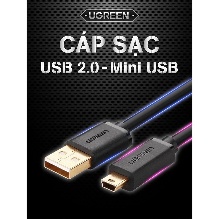 Cáp sạc USB 2.0 sang mini USB dài 1M UGREEN US132 10355 cao cấp