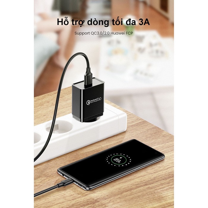 Cáp sạc và truyền dữ liệu tốc độ nhanh USB 3.0 sang USB type C, 3A dài 1M Ugreen US184 20882