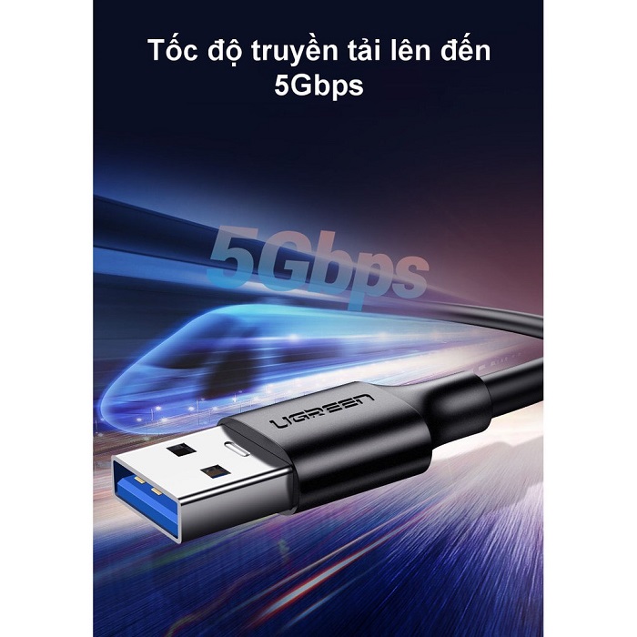 Cáp sạc và truyền dữ liệu tốc độ nhanh USB 3.0 sang USB type C, 3A dài 1M Ugreen US184 20882