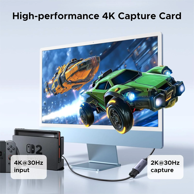Card Capture HDMI, Live Streaming 2K@30Hz HDMI to USB 3.0, Type-C Ugreen 15389 CM629 cao cấp
