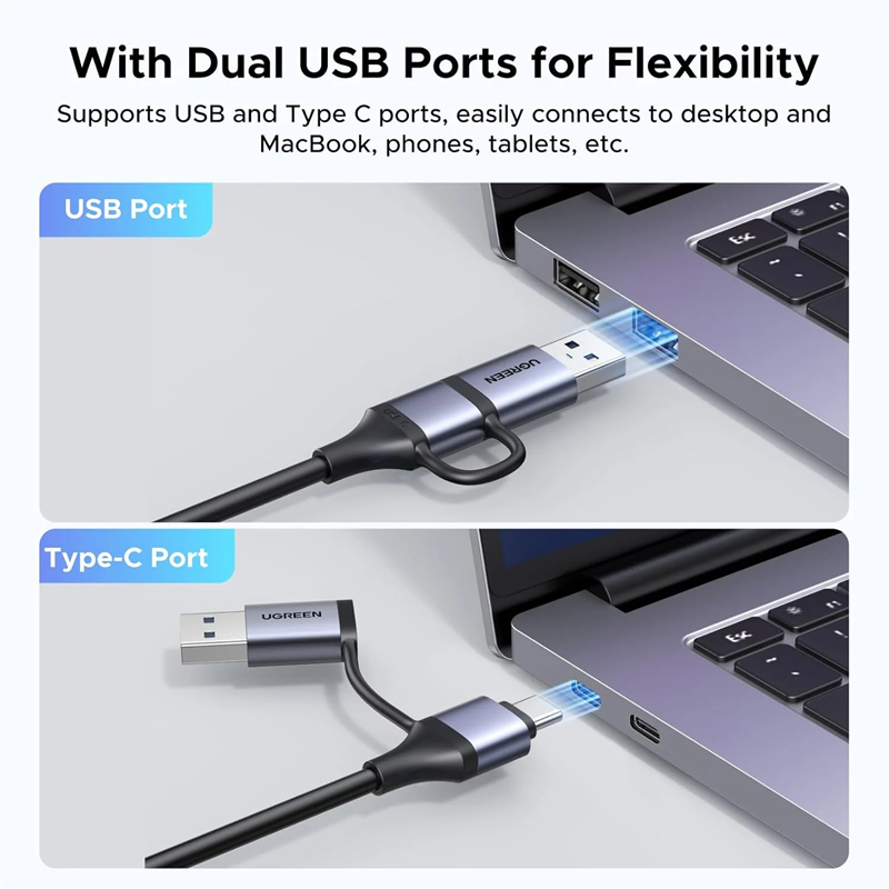 Card Capture HDMI, Live Streaming 2K@30Hz HDMI to USB 3.0, Type-C Ugreen 15389 CM629 cao cấp
