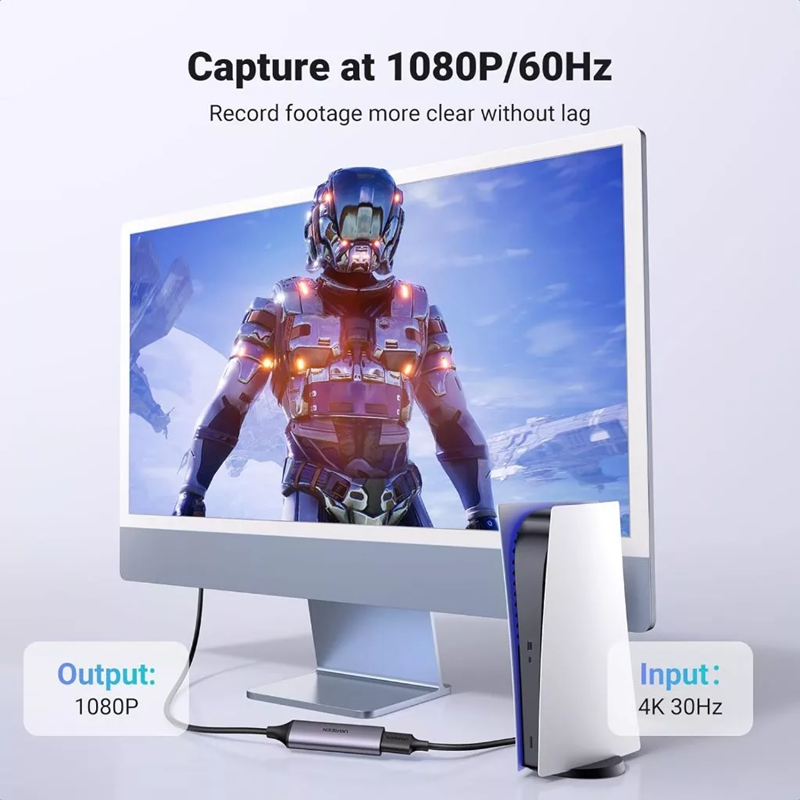 Card ghi hình HDMI Ugreen 25854 CM716, hỗ trợ Capture 4K30Hz Output 1080P@60Hz cao cấp