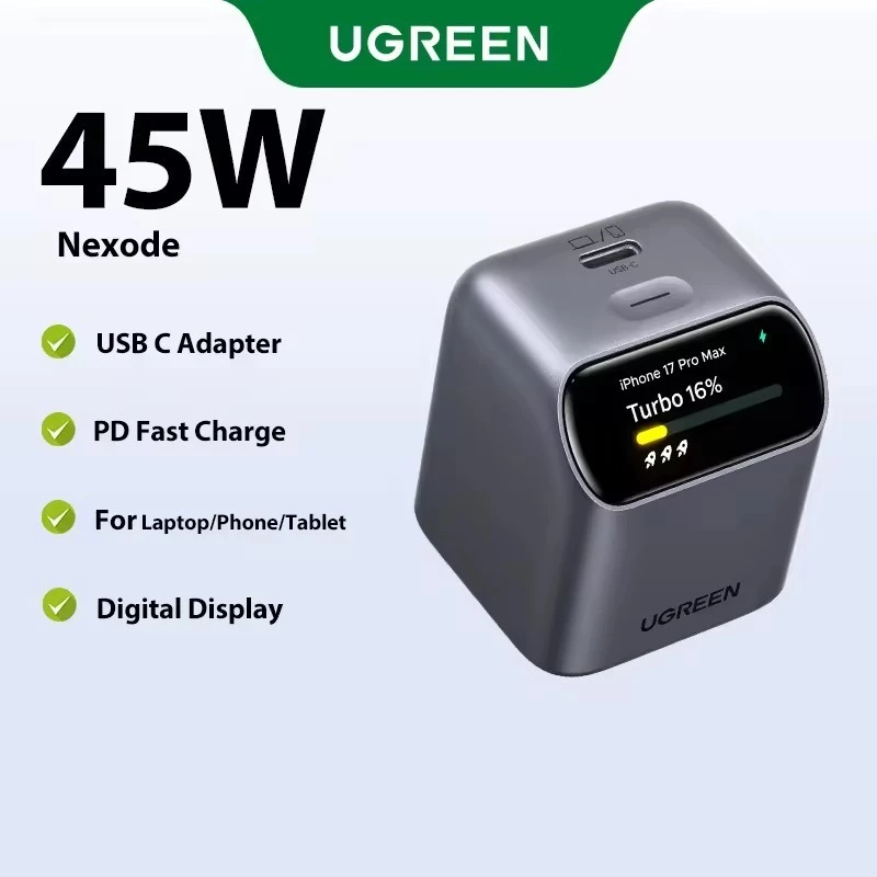 Củ Sạc UGREEN  Nexode Pro 45W 25418 màn hình hiển thị thông minh