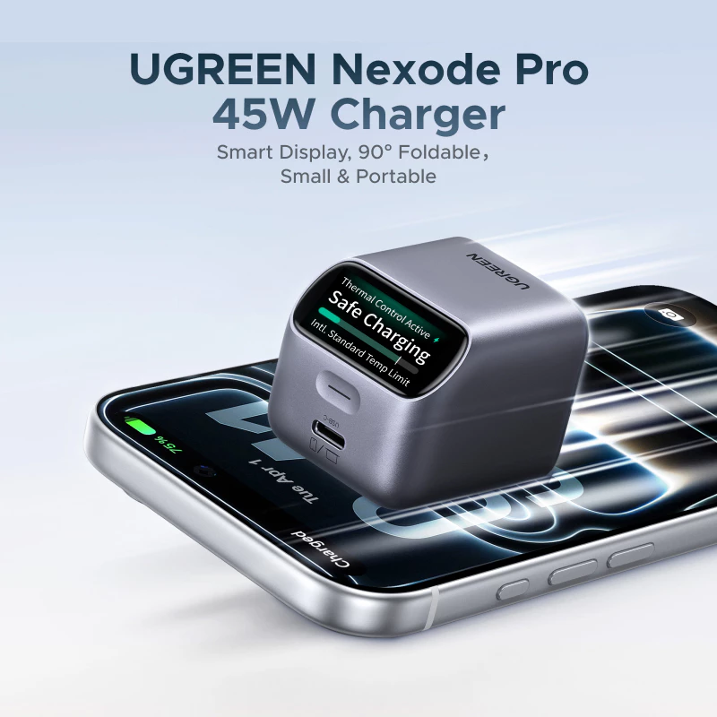 Củ Sạc UGREEN  Nexode Pro 45W 25418 màn hình hiển thị thông minh