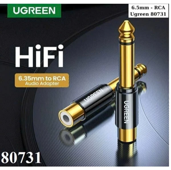 Đầu chuyển đổi âm thanh 6.35mm sang RCA Mono Ugreen 80731 cao cấp